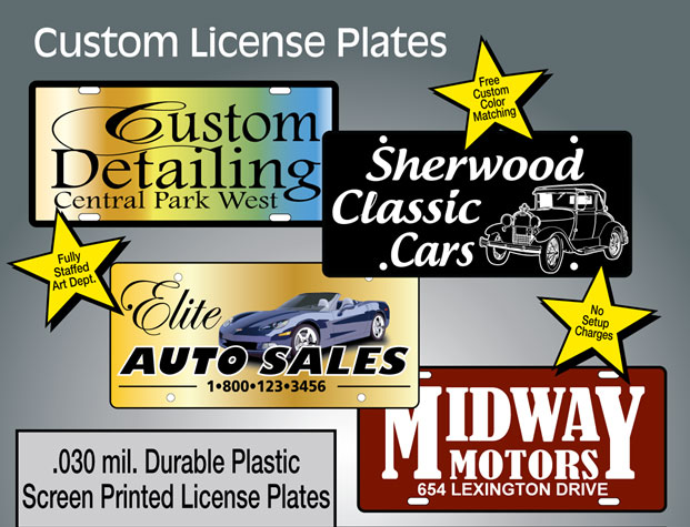 custom plastic license plates from Serigraphic Screen Print